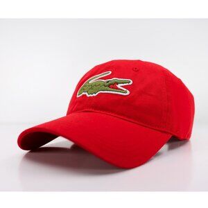 LACOSTE Classic Red Crocodile Logo Cap –Golf/Tennis/Baseball – New - MSRP $65